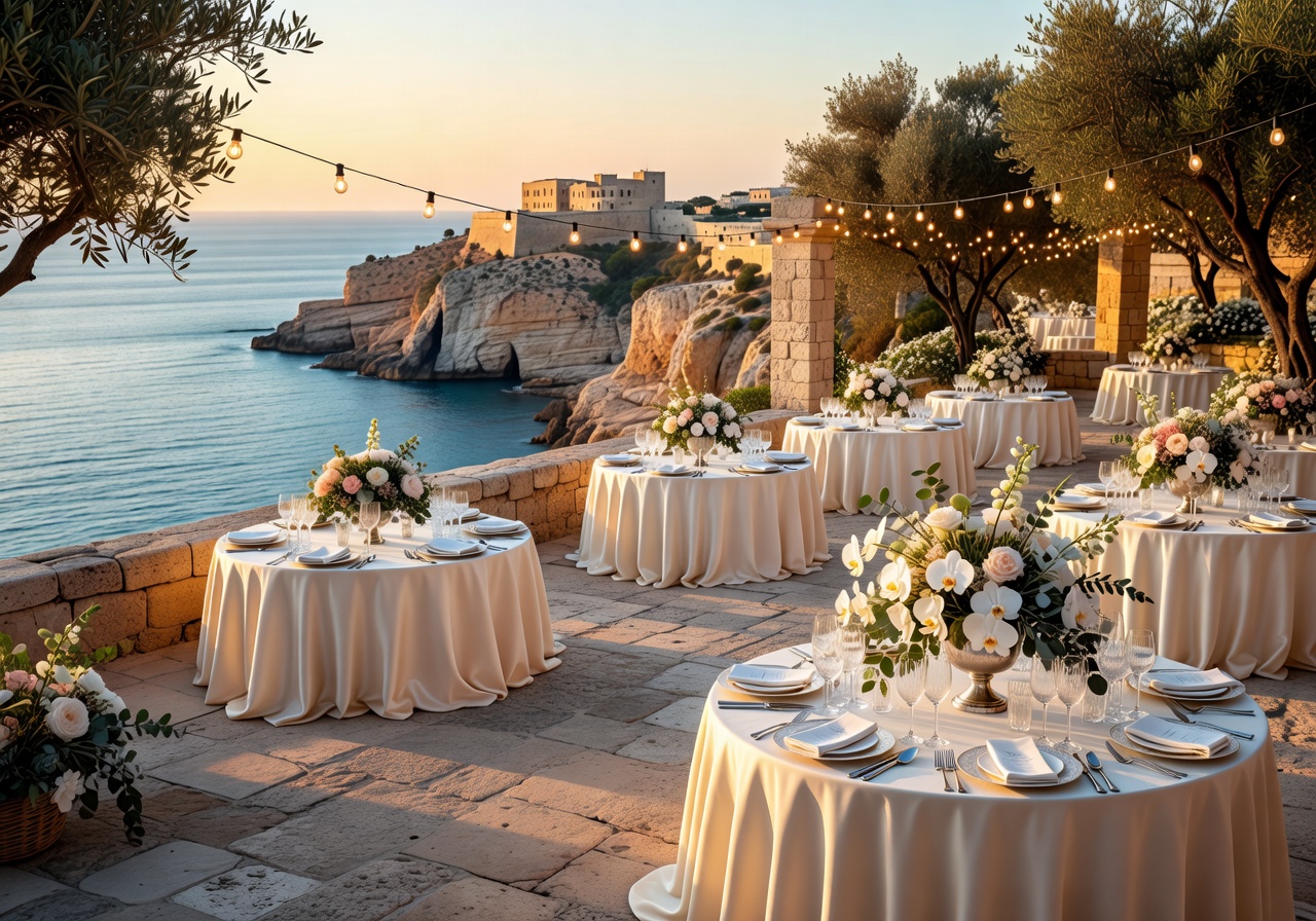 Cinematic luxury wedding reception setup in Malta