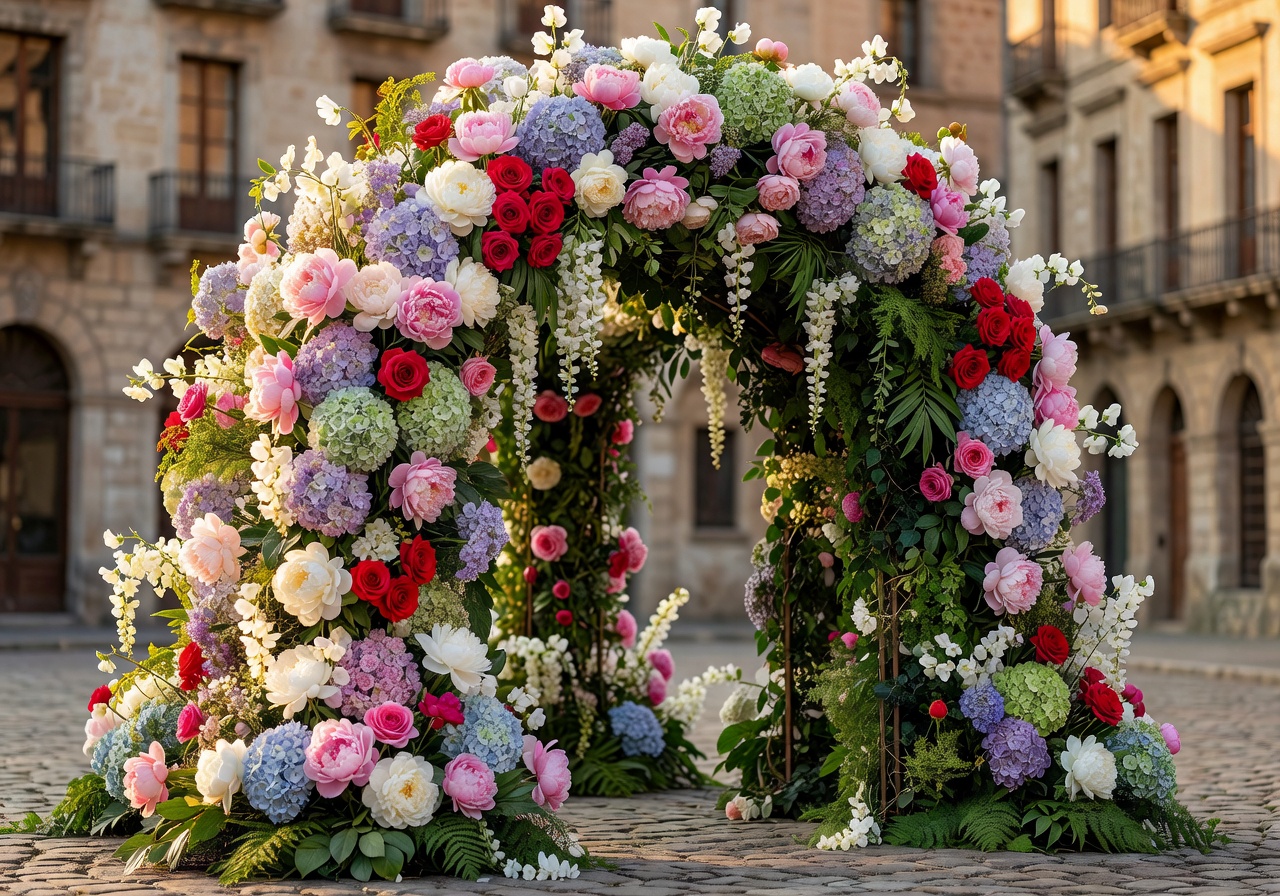 Grand floral archway installation