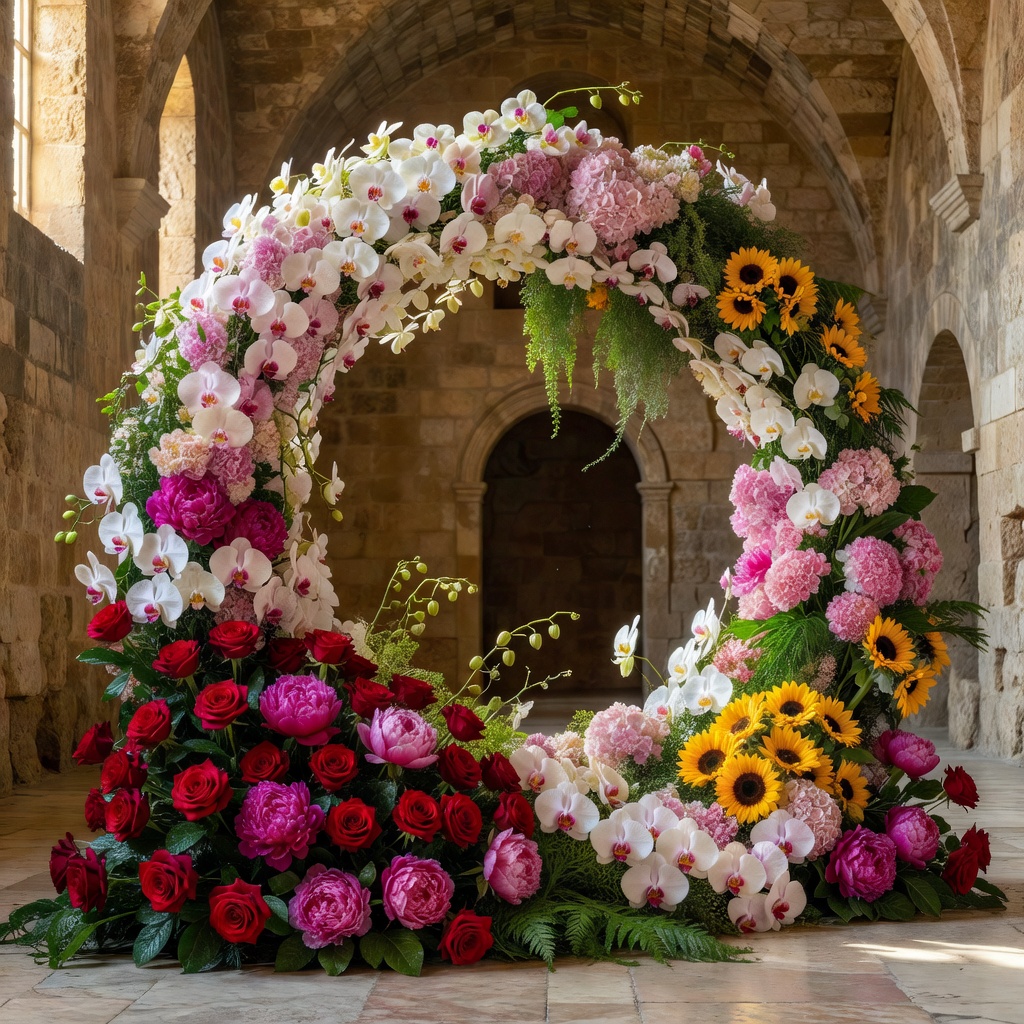 Grand floral installation by Fiorentino Malta