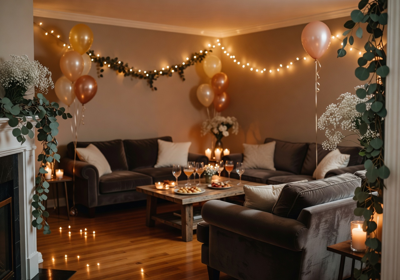 Intimate private party decoration