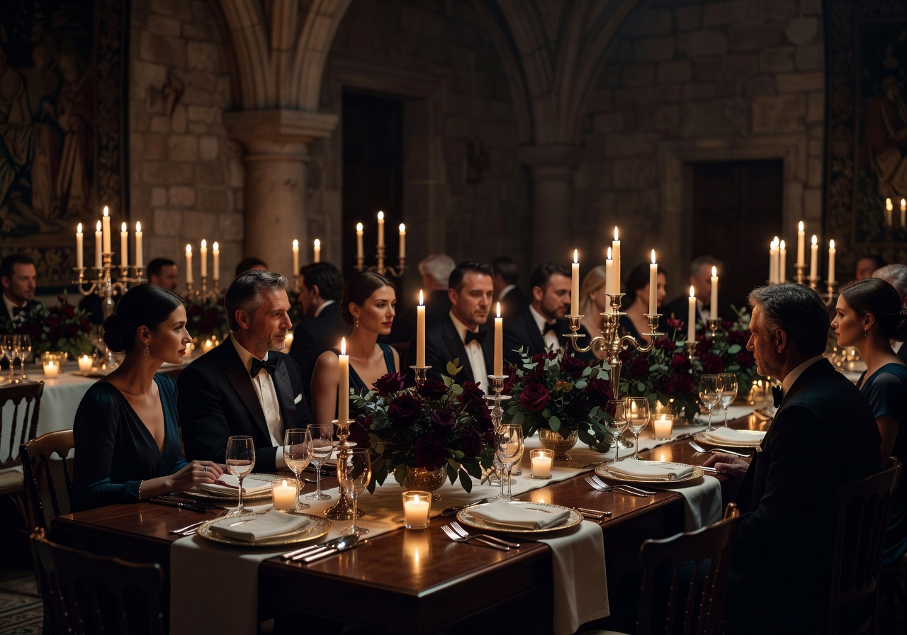 Moody candlelight gala dinner