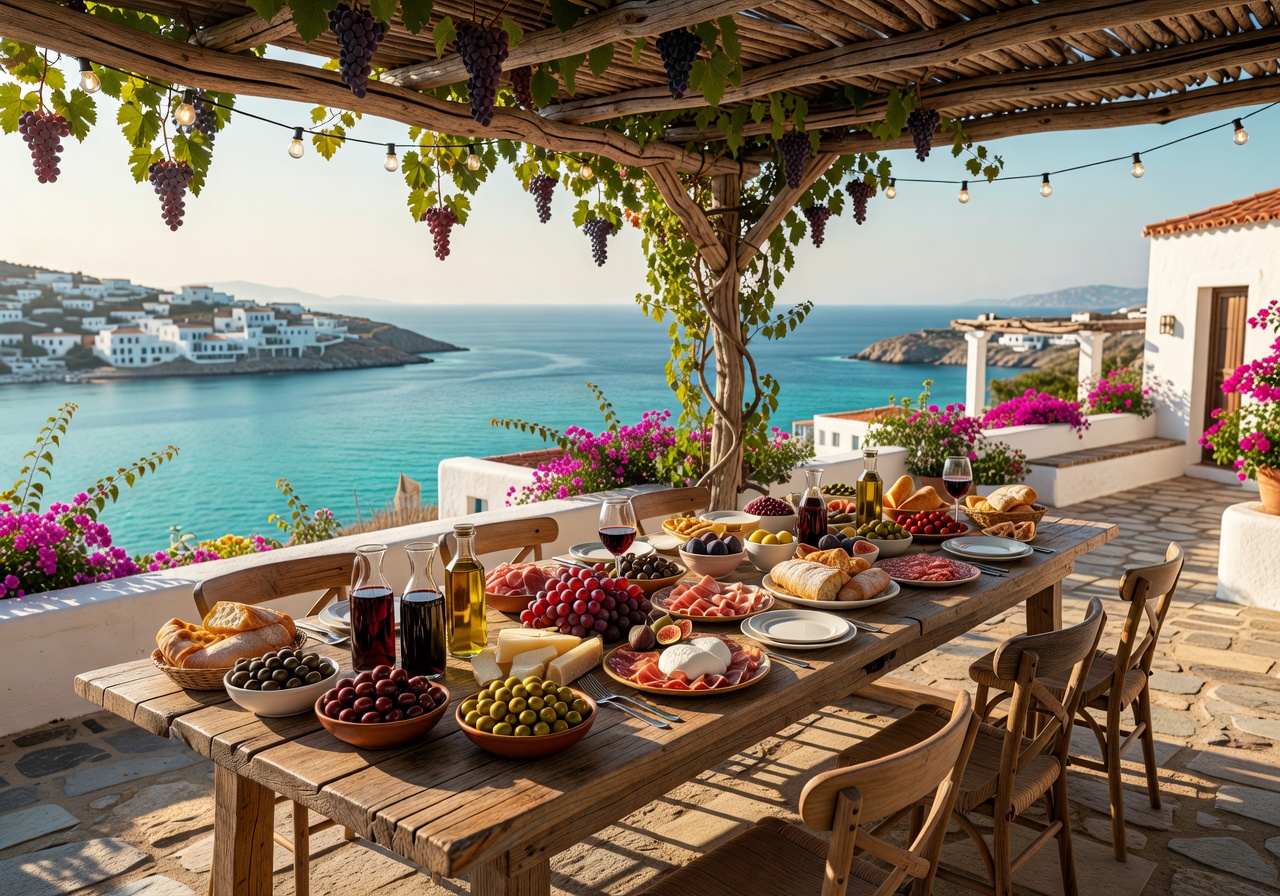 Outdoor Mediterranean banquet setup